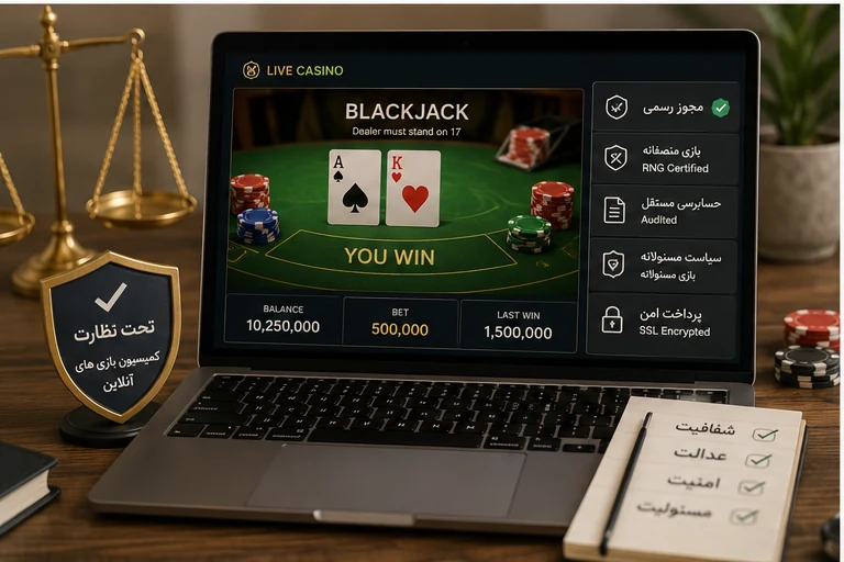 Regulated online casino interface highlighting fair play and oversight